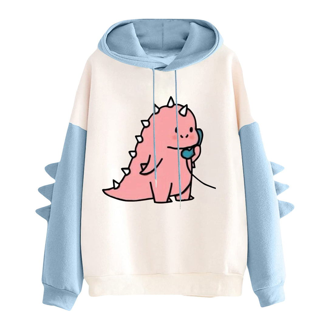 Damen nan Kapuzenpullover mit niedlichem Frosch-Motiv, Kängurutasche und volumigen Ärmelapplikationen Nord Taschen