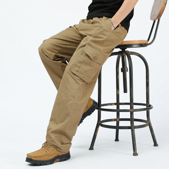 Herren Utility-Cargohose mit weitem Schnitt, mehrfachen Klappentaschen & geradem Bein Nord Taschen