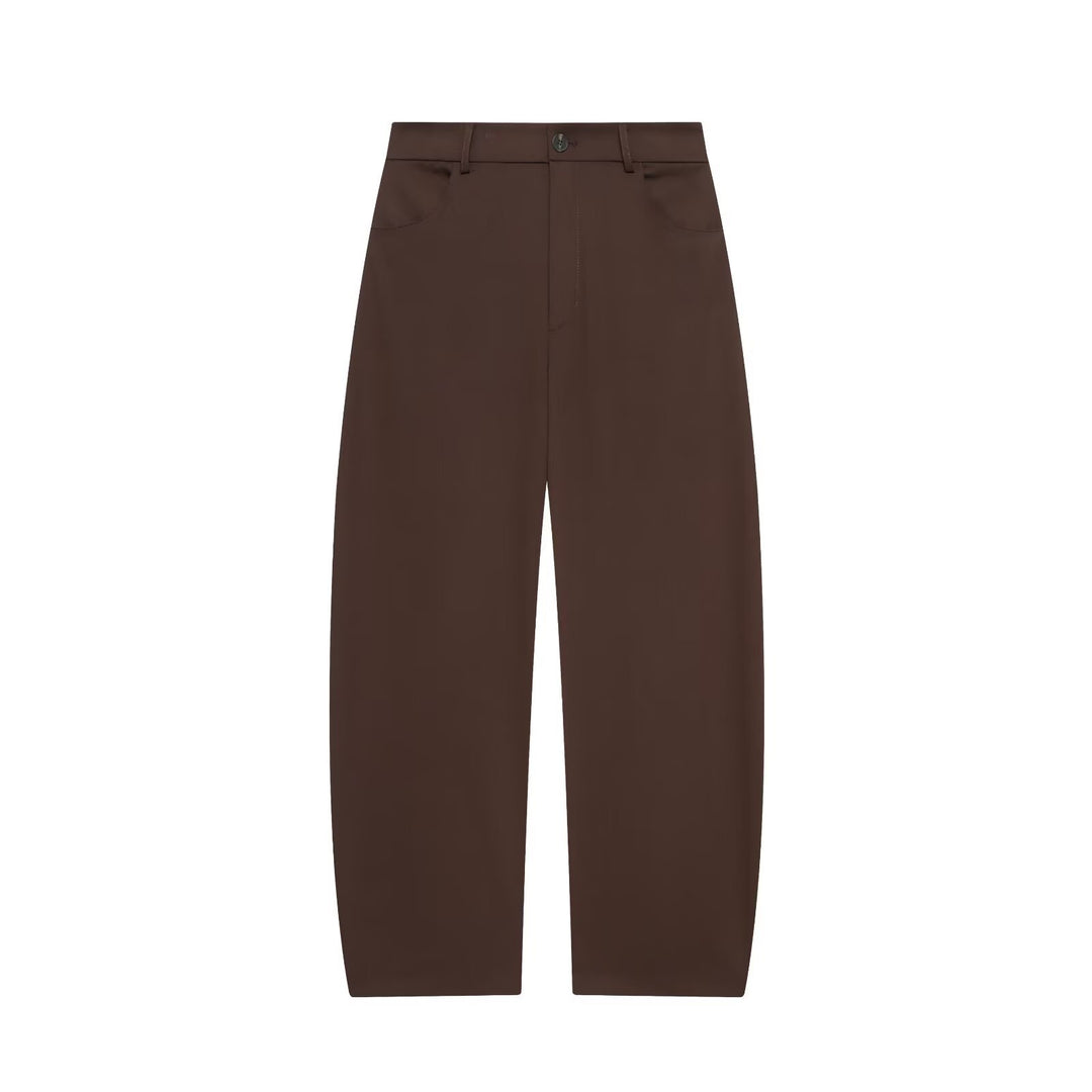 Damen Highwaist-Cropped-Hose mit weitem Bein und geradem Saum Nord Taschen