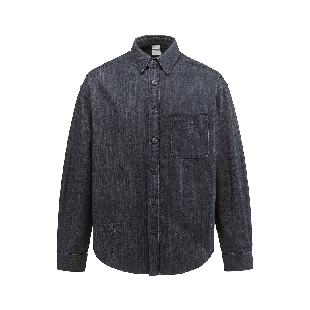 Herren Boxy Hemdjacke aus robustem Twill mit abgerundetem Saum Nord Taschen