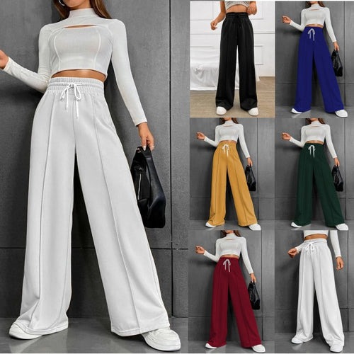 Damen Lässige weite Sweatpants mit verstellbarem Bund Nord Taschen