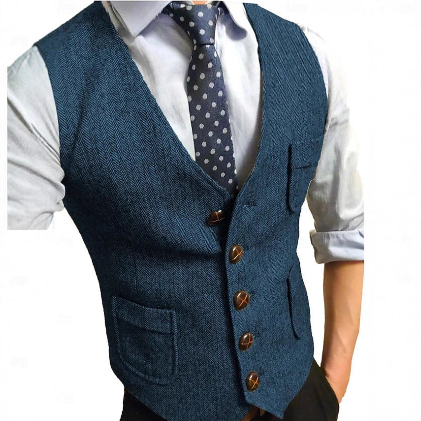 Herren Eleganter Weste aus Herringbone-Stoff Nord Taschen