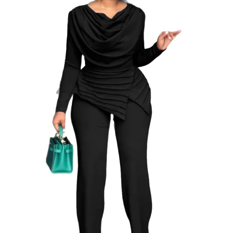 Damen Elegantes Wickel-Jumpsuit mit Drapierung Nord Taschen