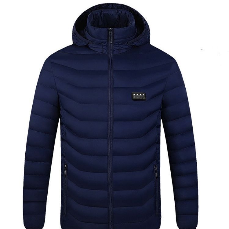 Herren Beheizte Steppjacke mit Mehrzonen-Heizsystem und Kapuze Nord Taschen