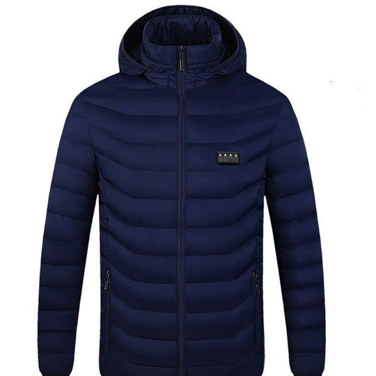 Herren Beheizte Steppjacke mit Mehrzonen-Heizsystem und Kapuze Nord Taschen