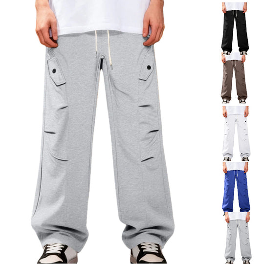 Herren Oversize-Cargo-Hose im Utility-Streetwear-Look mit Tunnelzug und Klappentaschen Nord Taschen
