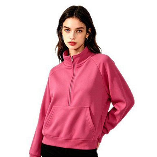 Damen Sportlicher Kapuzenpullover mit Stehkragen Nord Taschen