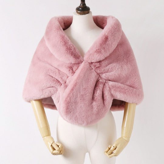 Damen Elegante Kunstpelz Stola im Capelet‑Schnitt Nord Taschen