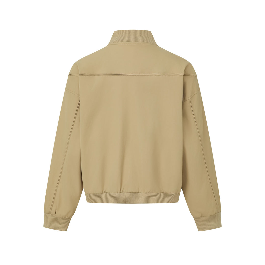 Unisex Kurz geschnittener Boxy‑Blouson mit hohem Rippkragen, verdeckter Knopfleiste und Elastikbund Nord Taschen