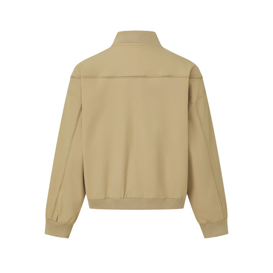 Unisex Kurz geschnittener Boxy‑Blouson mit hohem Rippkragen, verdeckter Knopfleiste und Elastikbund Nord Taschen