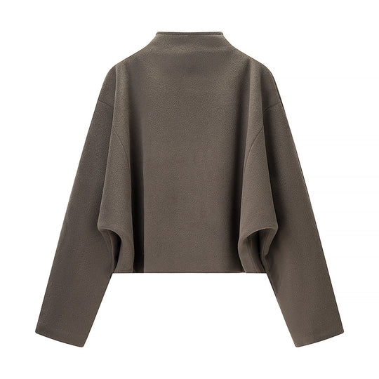 Damen kurz geschnittene Fleecejacke mit Stehkragen und durchgehendem Reißverschluss Nord Taschen