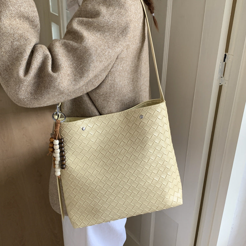 Damen Shopper Tasche mit strukturiertem Flechtmuster Nord Taschen