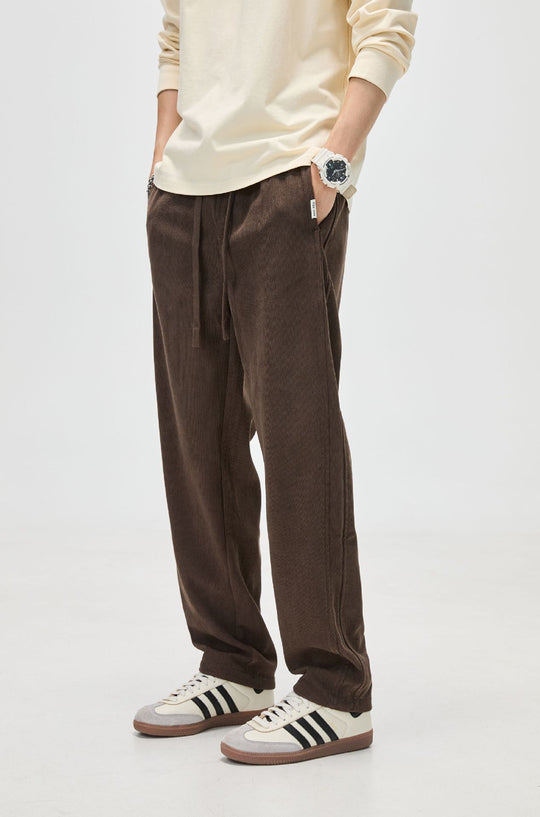 Herren Cordhose mit Kordelzug und geradem Bein Nord Taschen