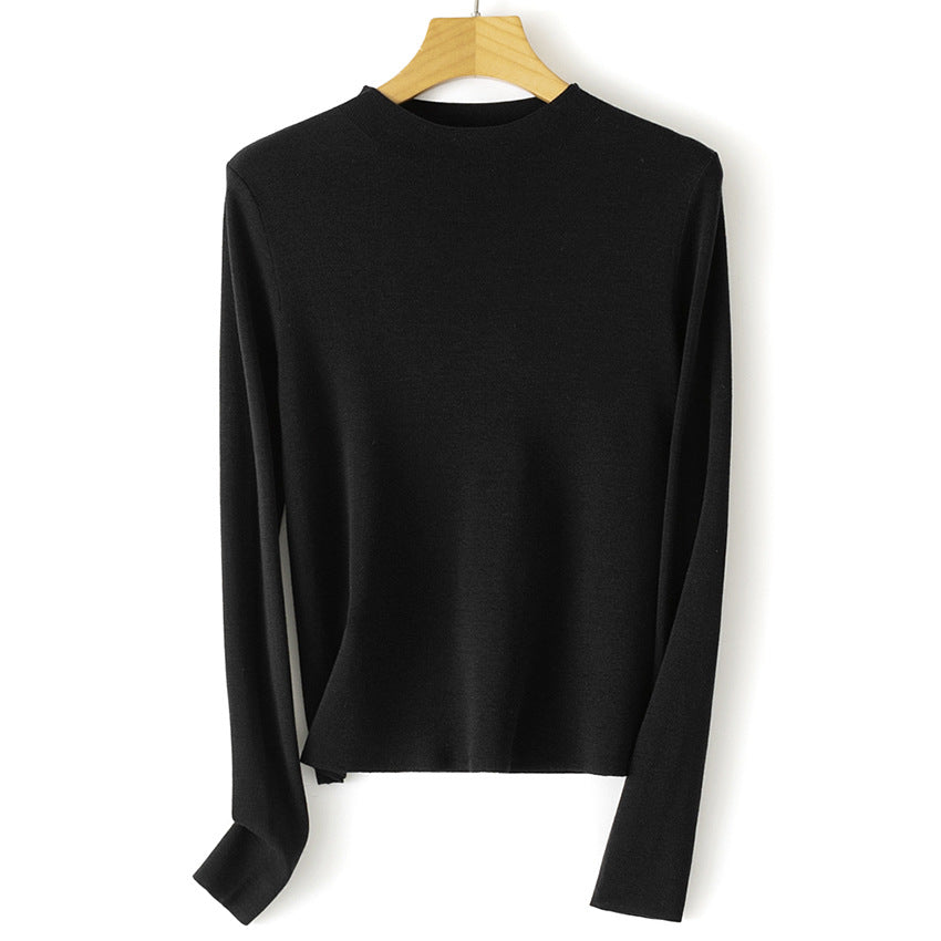 Damen Feinstrick-Pullover mit kurzem Stehkragen und schmaler Silhouette Nord Taschen