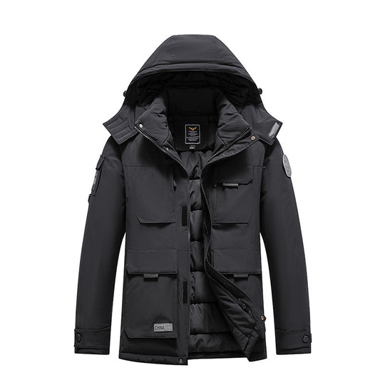Herren Isolierter Field-Parka mit Kapuze, Mehrfach-Utility-Taschen und winddichter Shell Nord Taschen