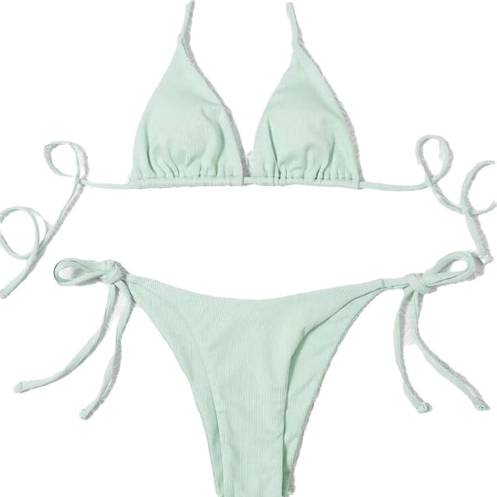 Damen Triangel-Bikini mit seitlichem Knoten und verstellbaren Trägern