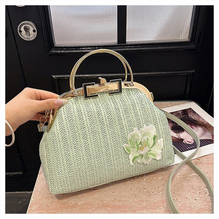 Damen modische Handtasche mit floralem Stickdesign Nord Taschen