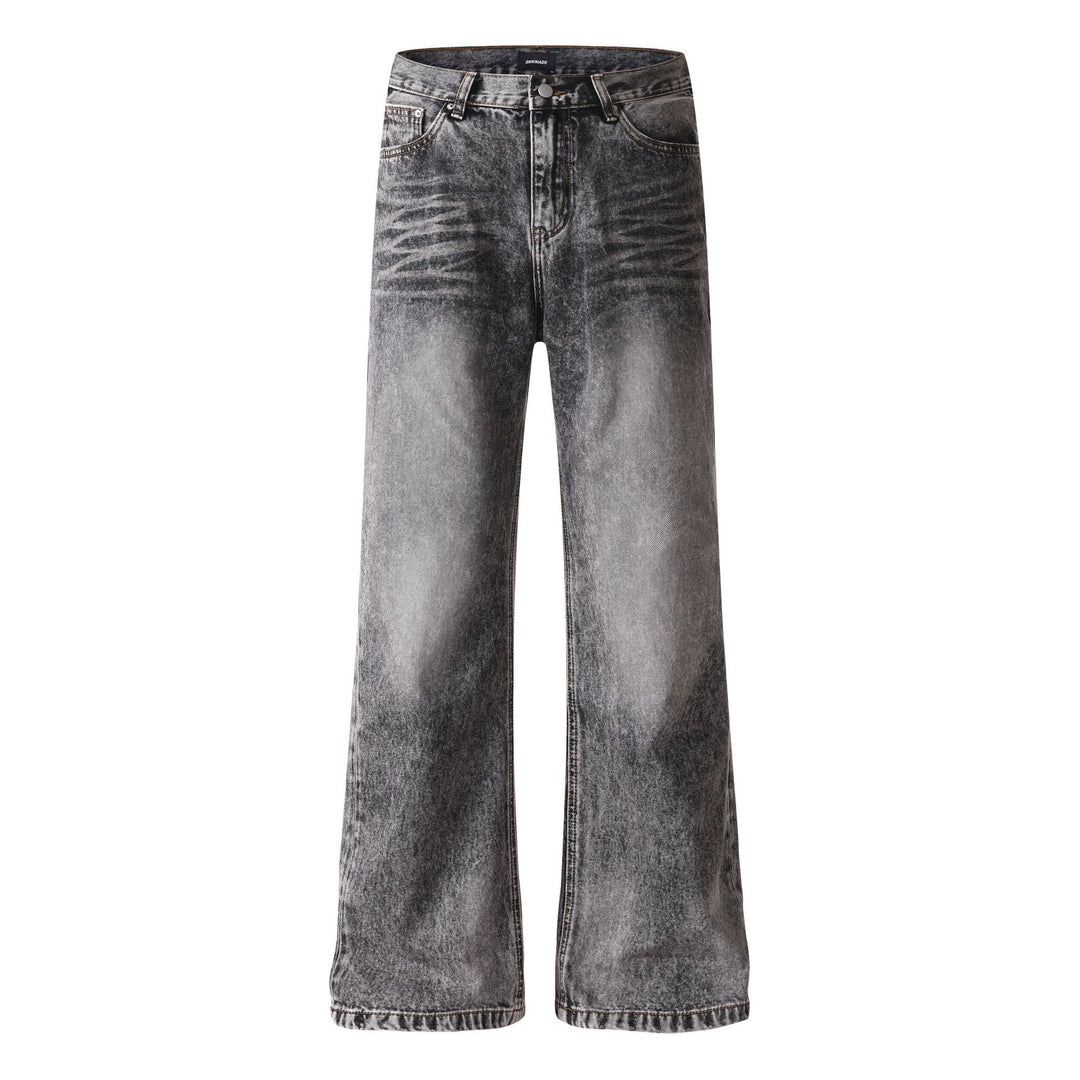 Damen weite Cropped-Jeans mit hoher Taille und Used-Effekt Nord Taschen