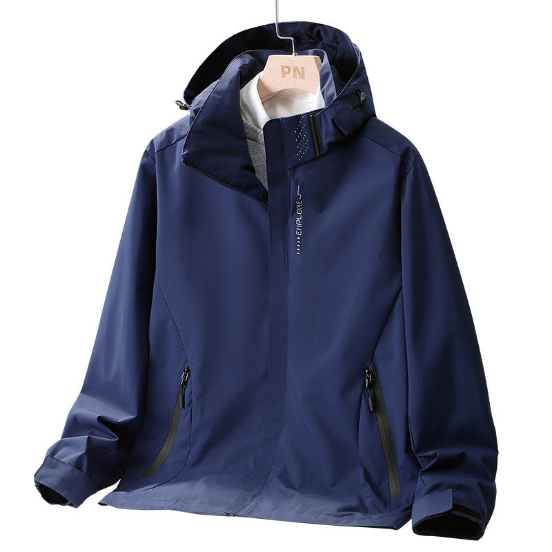 Herren Leichte wasserabweisende Kapuzen‑Shelljacke mit winddichter Membran und verdecktem Reißverschluss Nord Taschen
