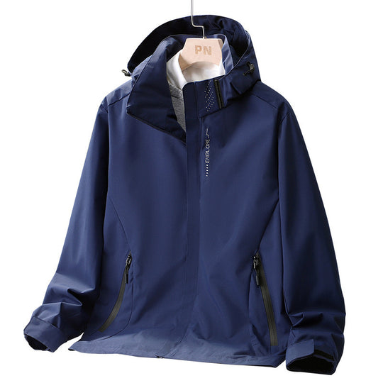 Herren Leichte wasserabweisende Kapuzen‑Shelljacke mit winddichter Membran und verdecktem Reißverschluss Nord Taschen