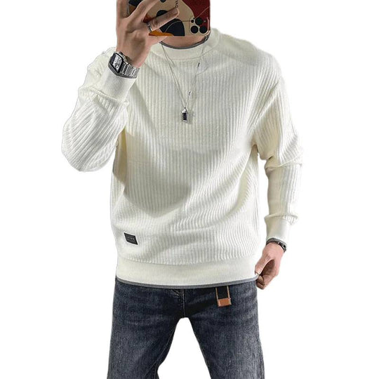 Herren Feinstrick-Ripppullover mit Rundhalsausschnitt und legerer Oversize-Passform Nord Taschen