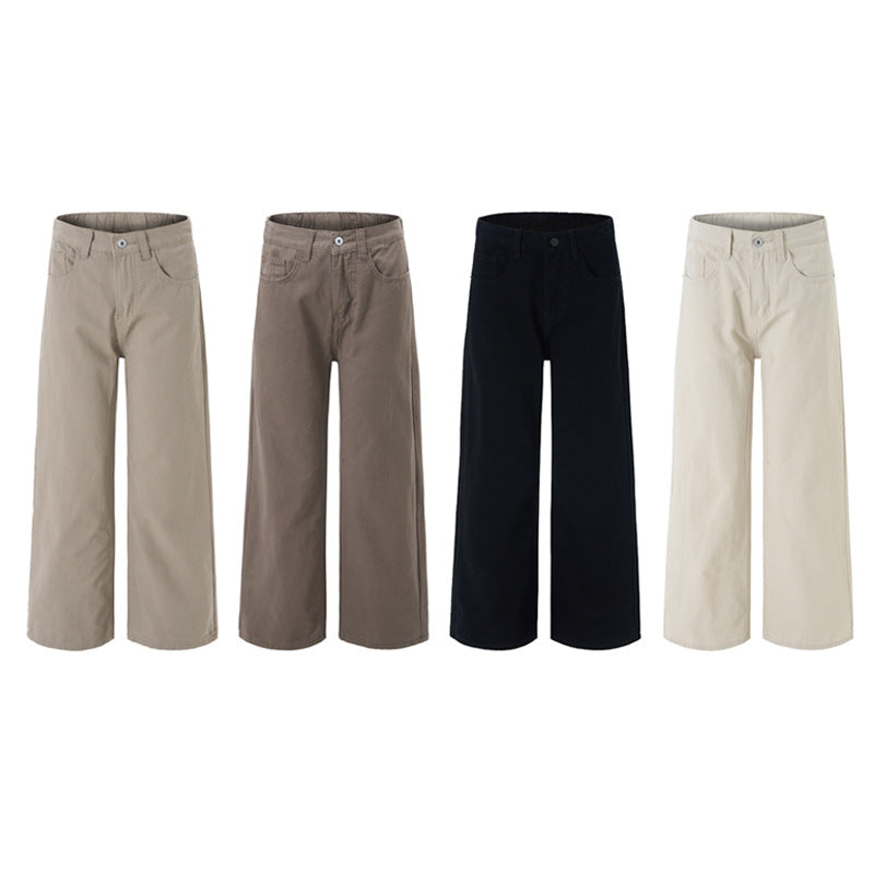 Damen Extraweite Hochgeschnittene Palazzohose aus Baumwoll-Denim mit verlängertem Saum Nord Taschen