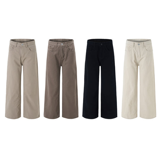 Damen Extraweite Hochgeschnittene Palazzohose aus Baumwoll-Denim mit verlängertem Saum Nord Taschen