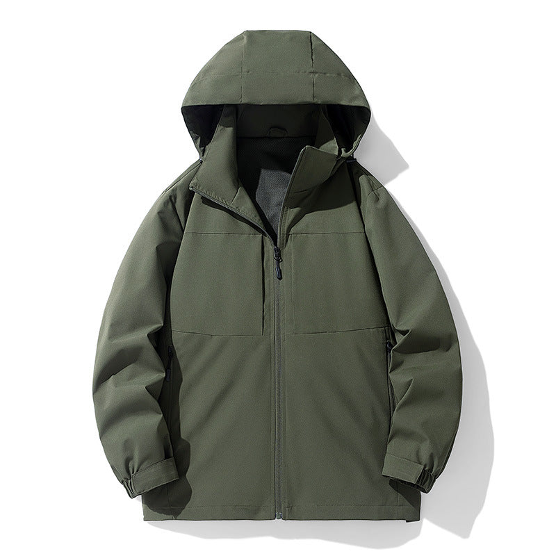 Herren Wasserabweisende Softshell-Outdoorjacke mit Kapuze, atmungsaktivem Netzfutter und verdecktem Reißverschluss Nord Taschen