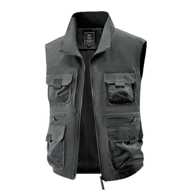 Herren taktische Multifunktionsweste mit zahlreichen Mehrzwecktaschen, leichtem Ripstop & Mesh‑Futter Nord Taschen