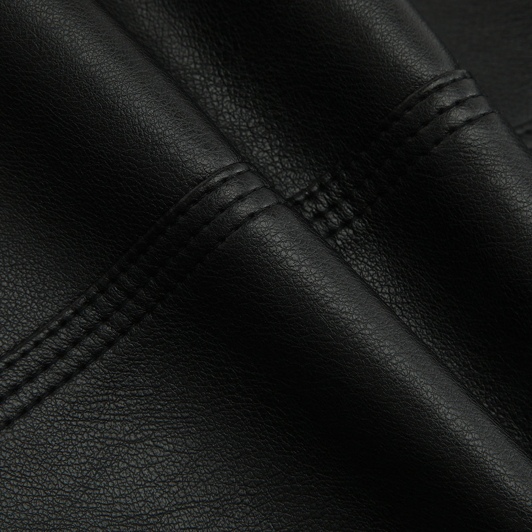 Damen Taillierte Biker-Lederjacke mit Stepp-Schultern Nord Taschen
