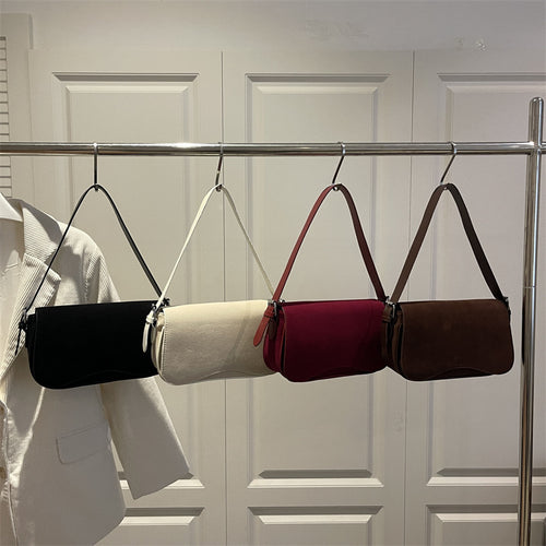 Damen Schultertasche aus hochwertigem Wildleder mit verstellbarem Trageriemen Nord Taschen