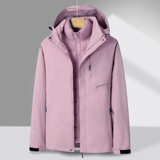 Herren dreiteiliger Übergangsparka mit abnehmbarer gesteppter Innenjacke und wetterfester Softshell-Außenlage Nord Taschen