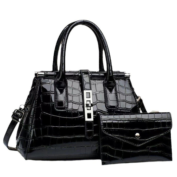 Damen Handtasche im eleganten Krokodil-Look mit abnehmbarer Clutch Nord Taschen