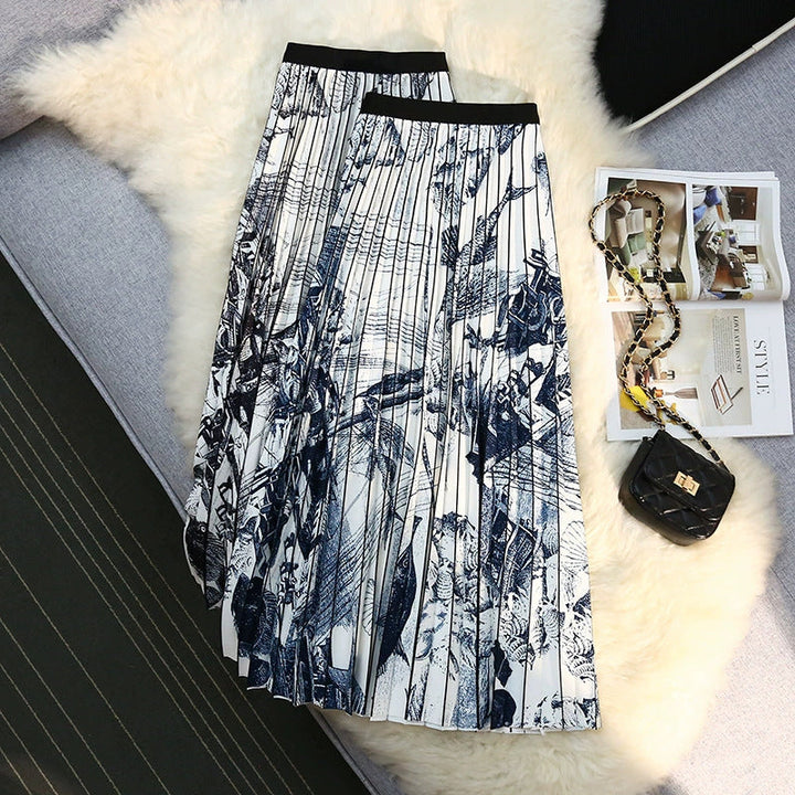 Damen Plisseerock mit eleganter Farbverlauf-Optik und weitem Schnitt