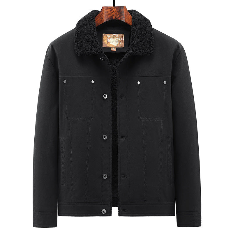 Herren Truckerjacke im Overshirt-Stil mit Sherpa-Futter und Hemdkragen Nord Taschen