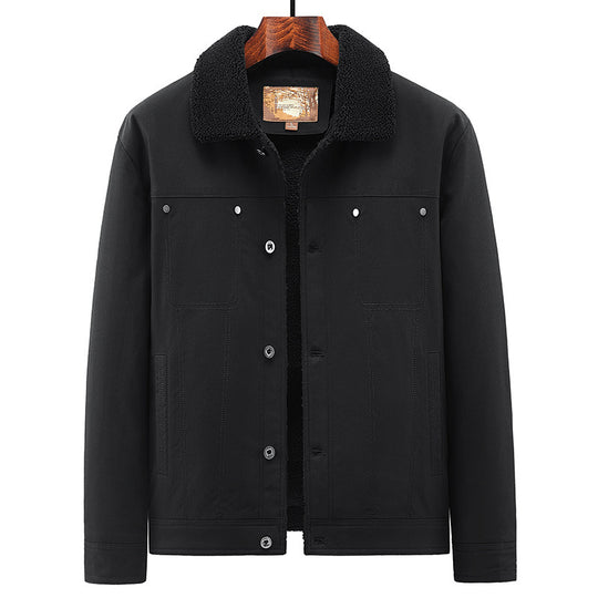 Herren Truckerjacke im Overshirt-Stil mit Sherpa-Futter und Hemdkragen Nord Taschen