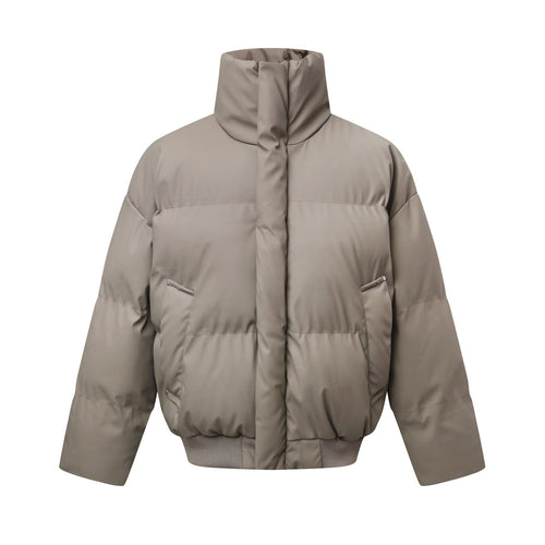Damen Kurz geschnittener Stepp-Winterparka mit hohem Stehkragen und geripptem Saum Nord Taschen