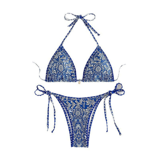 Damen Triangel-Bikini mit verstellbaren Raffungen