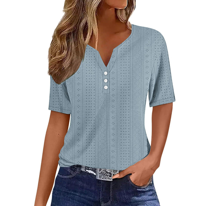 Damen Komfortables Kurzarmshirt mit Knopfdetails