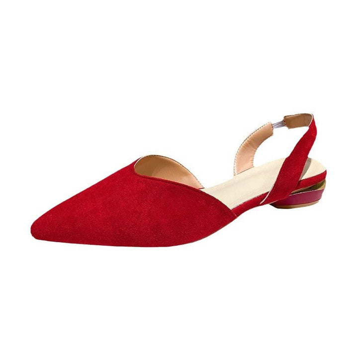 Damen Slingback-Pantoletten aus hochwertigem Wildleder mit feinem Absatz