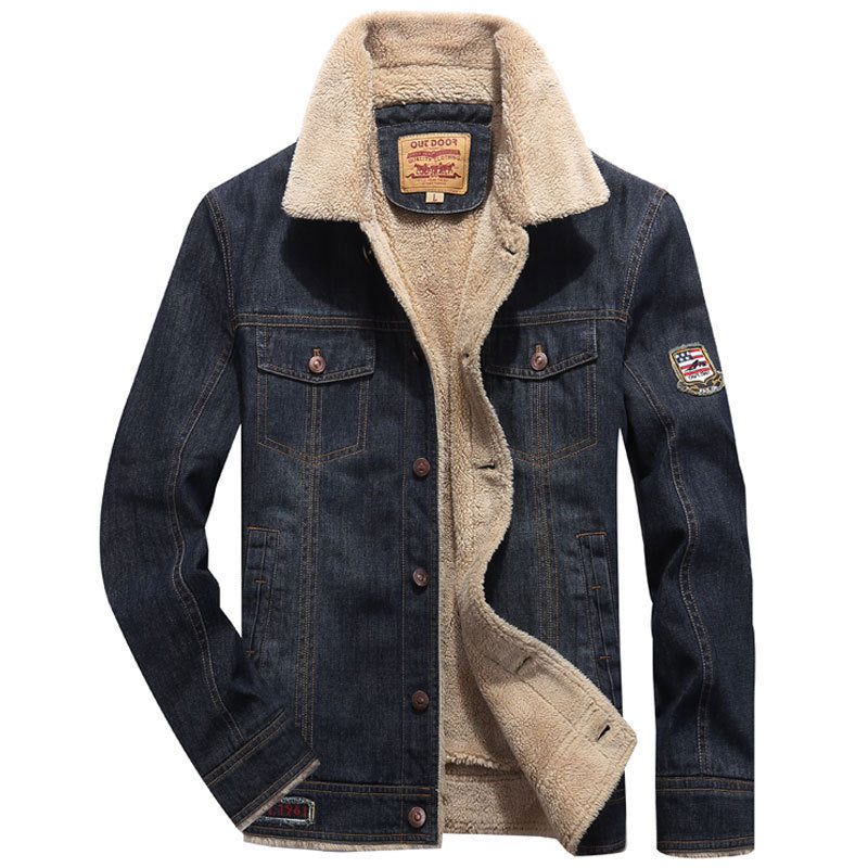 Herren Denim Jacke mit weichem Fleecefutter Nord Taschen