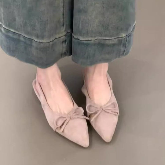 Damen Sling-Ballerinas mit dekorativem Schleifendetail und komfortablem Fußbett