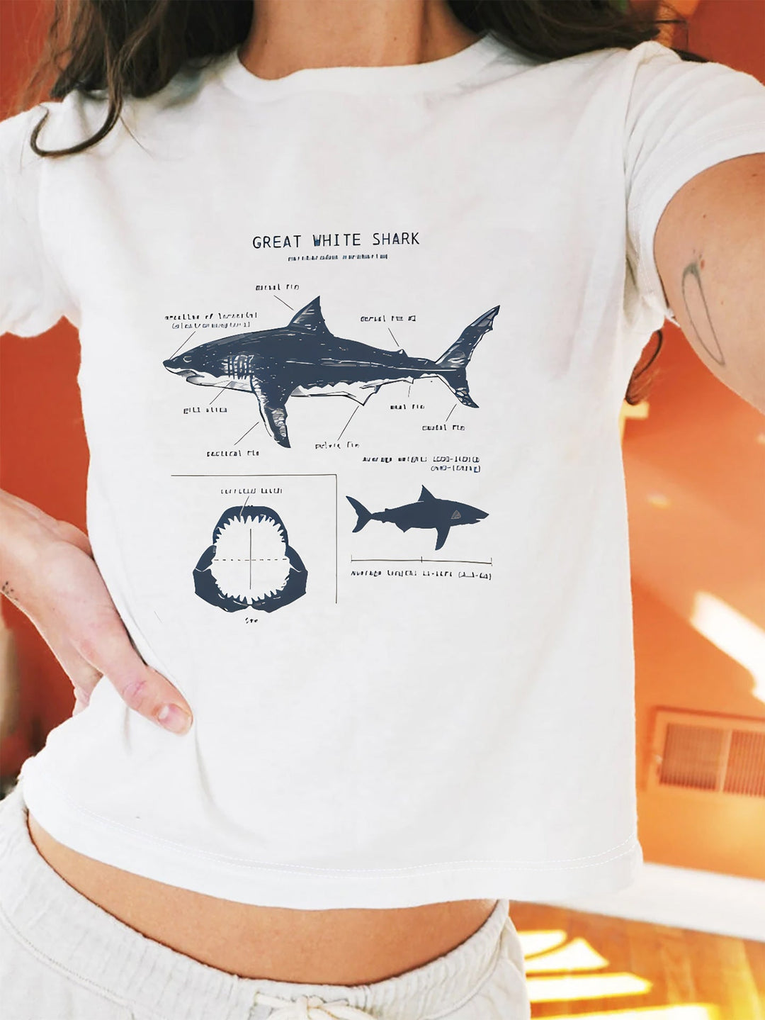 Damen Kurzarm T-Shirt mit aufgedrucktem Lippenmotiv Nord Taschen