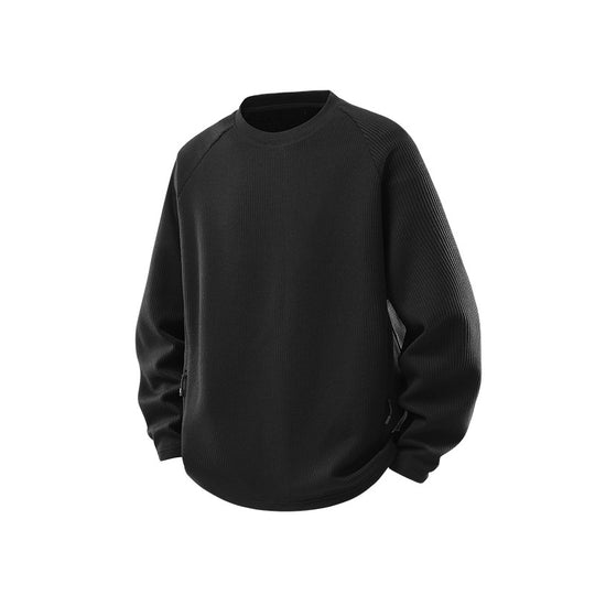 Herren Waffelstruktur-Thermo-Sweatshirt mit Raglanärmeln und Reißverschlusstaschen Nord Taschen