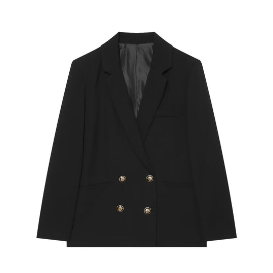 Damen Doppelreihiger Blazer mit goldenen Zierknöpfen Nord Taschen