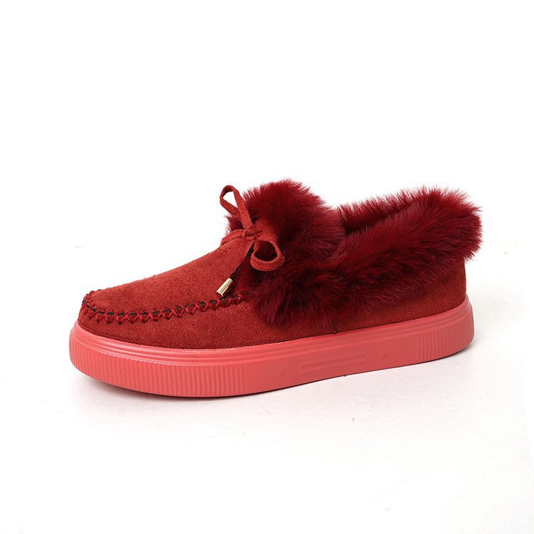 Damen Kuschel‑Mokassin‑Slipper mit hochfloriger Fellmanschette, dekorativer Steppnaht und leichtem Plateau‑Sohlenprofil Nord Taschen