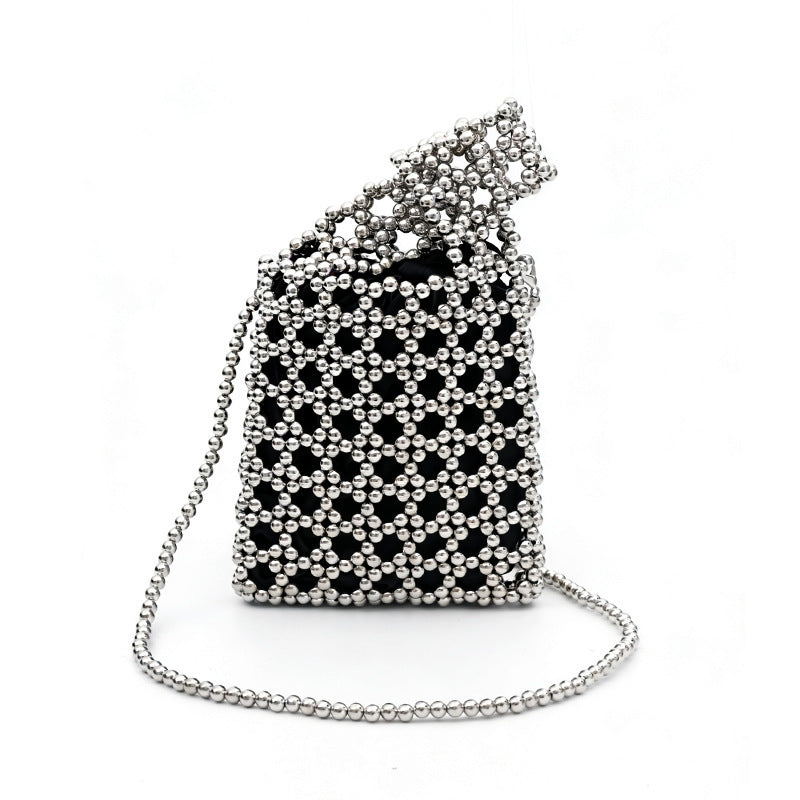 Damen Glitzernde Clutch Tasche mit einzigartigem Perlenmuster Nord Taschen