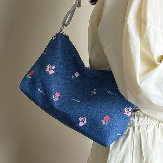 Damen Mini-Handtasche aus Denim mit buntem Stickdesign Nord Taschen