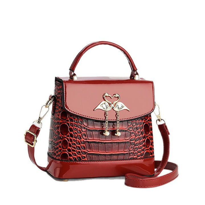 Damen elegante Handtasche im stilvollen Krokodil-Look mit einzigartigem Verschluss Nord Taschen