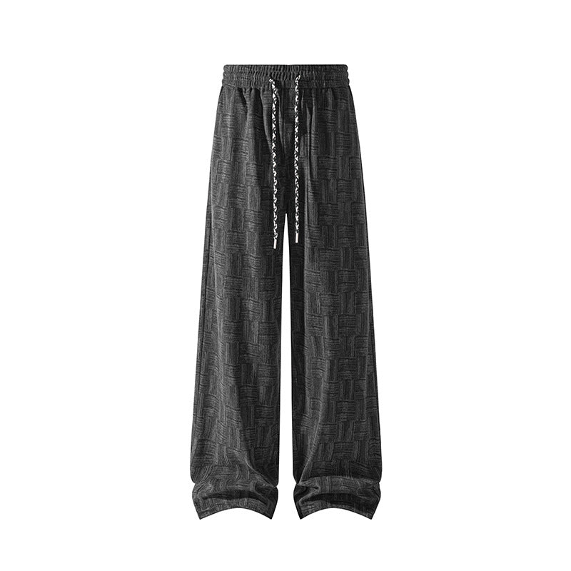 Herren Weite texturierte Loungehose mit Kordelzug und elastischem Bund Nord Taschen